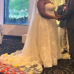 David's Bridal Ivory Lace Wedding Dress
